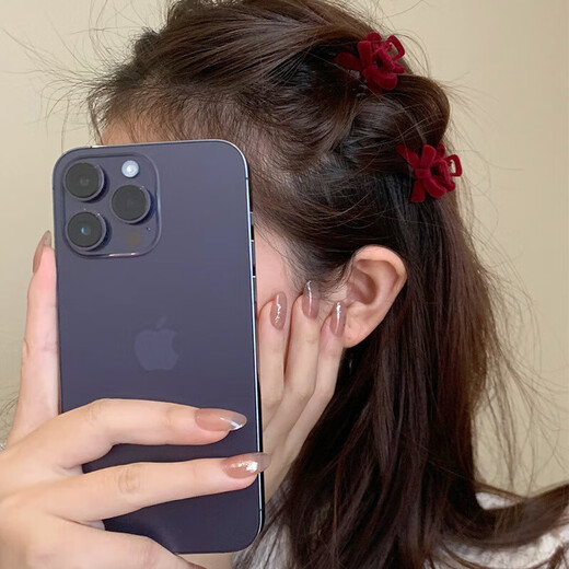 Retro flocked mini bow small clips for women winter side bangs clip princess hair shark clip hairpin flocked black small clips a pair