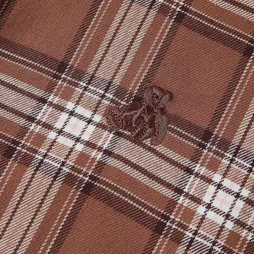 Teenie Weenie Bear Women's Shirt 2025 Autumn New Retro Plaid Fashionable Embroidered Long Sleeve Shirt