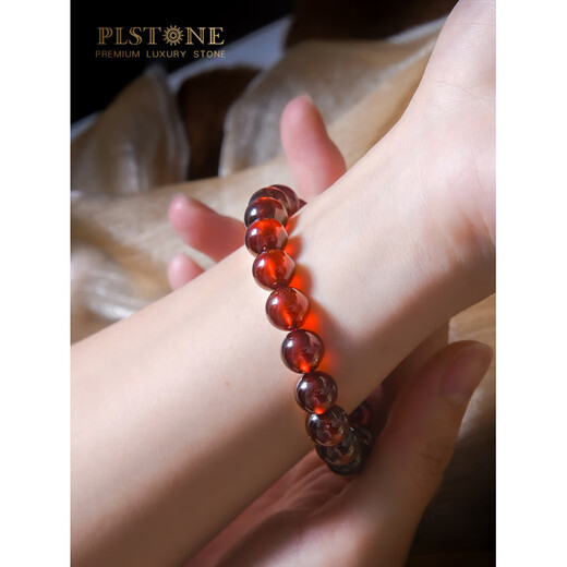 Paper color (Z H I S E) PLSTONE natural crystal Tanzania Fanta stone orange garnet hand-made bracelet gift for women and men, bead master level about 8mm Fanta garnet
