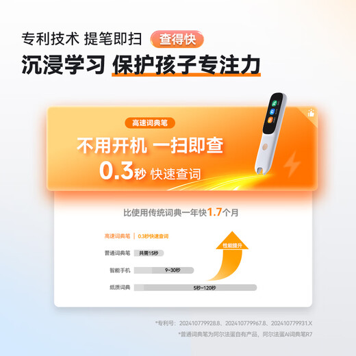 Alpha Egg high-speed dictionary pen D1s English reading pen translation pen scanning pen primary and secondary school students dictionary pen English-Chinese electronic dictionary learning pen learning machine translation scanning word machine high-speed dictionary pen D1s 32GB