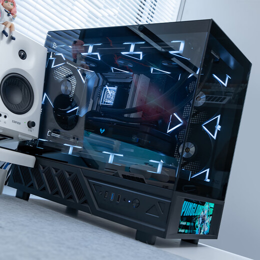 Peninsula Iron Box (PADO) Yinglong Cangming screen display version black ATX gaming computer desktop case/support 360 water cooling/with 6-inch LCD secondary screen/270 sea view room/5090 graphics card