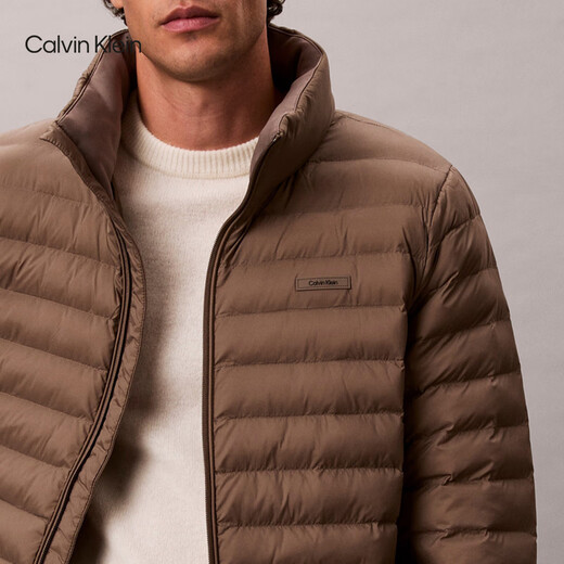 Calvin KleinJeans autumn and winter men's business casual youth commuter ck thin stand-up collar rib quilted cotton jacket