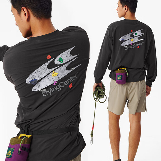 Crying center climbing center logo cool quick-drying long-sleeved T-shirt white L