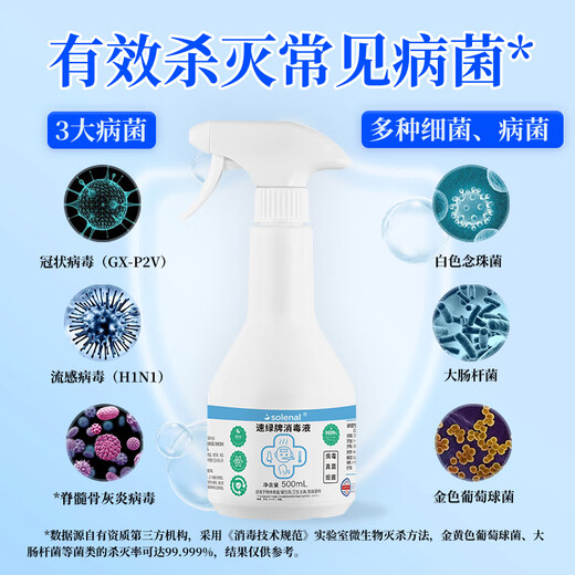Solenal hypochlorous acid disinfectant 500ml*2 chlorine-containing disinfection and sterilization spray home clothing skin pets alcohol-free