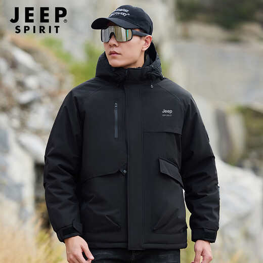 JEEP SPIRIT Jeep cotton jacket men's winter thickened New Year's shirt outdoor warm men's jacket cotton jacket men's cotton coat XL