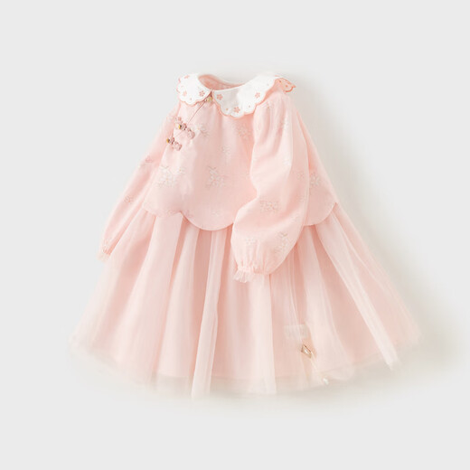 David Bella children's dress spring and autumn girls' mesh Chinese style fake two-piece Hanfu skirt