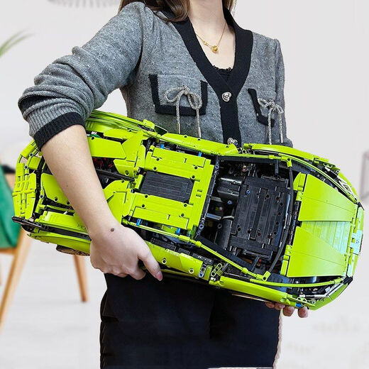 Lamborghini building block sports car Gini remote control car model racing car children's assembled boy toy birthday gift Green Bull Lamborghini container gift box version