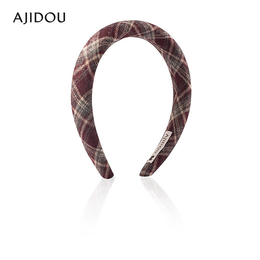 AJIDOU Ajidou hair accessories women's plaid non-slip fabric headband women's versatile high skull headband fashionable and versatile red brown 1 piece