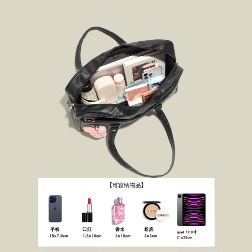 Bangboshi handbag jk bag college style uniform bag one-shoulder student large-capacity school bag commuter tote bag two-dimensional pain bag Sakura black handbag does not include pendants