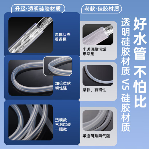 A beautiful floor heating drain pipe, floor heating exhaust hose, radiator water distributor cleaning exhaust valve exhaust pipe accessories, 6mm inner diameter, 2 meters transparent silicone hose