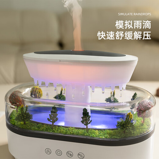 South Sandwich Aromatherapy Machine Automatic Scent Sprayer White Noise Humidifier Desktop Micro Landscape Home Bedroom Silent Colorful Ambient Light Large Fog White Noise Aromatherapy Humidifier Simulated Raindrops + Micro Landscape Silent + Z5 Bottle Essence