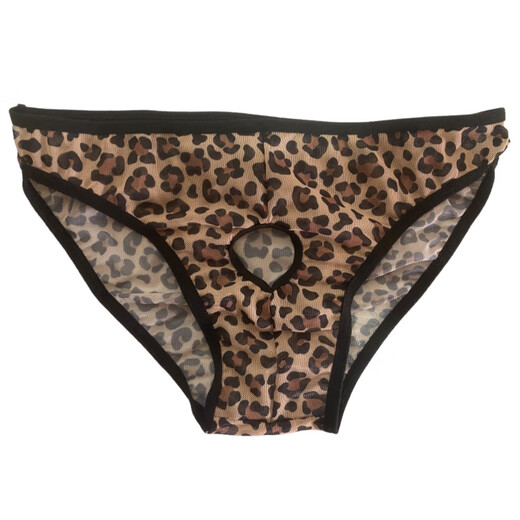Leopard print men's underwear low-waisted hollow breathable sexy men's thong free pants one size one size