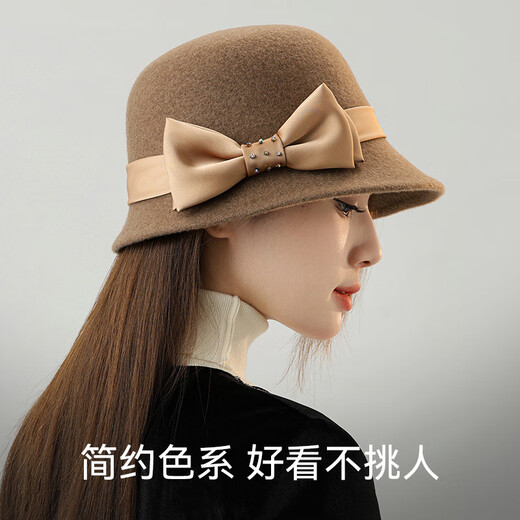 Shanghai Story 2025 New Hat Wool Warm Fisherman Hat Ear Protection Thickened Women's Retro Gift Box Yanyu Jasmine-Camel Adjustable (53-57cm)