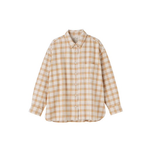 Chaqueta de la camisa de franela de las mujeres Muji chaqueta para mujeres 25 años Otoño Nuevo ropa para mujeres BC2POA5A CHECK SARTIR DARK S (155/80A)