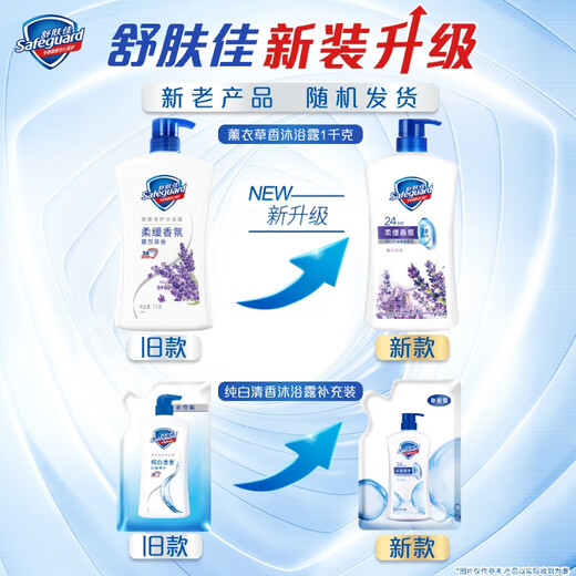 Safeguard Healthy Purifying Shower Gel Lavender Scent 1kg Shower Lotion for Men and Women New and Old Packaging Random