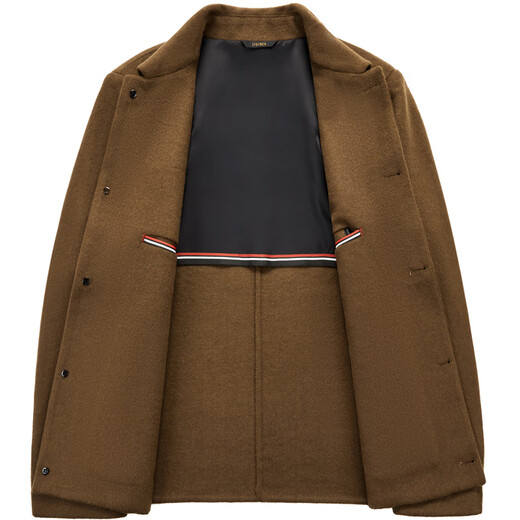 MONTAGUT French double-sided cashmere coat men's middle-aged autumn and winter short lapel jacket wool woolen casual coat black S 165/84A