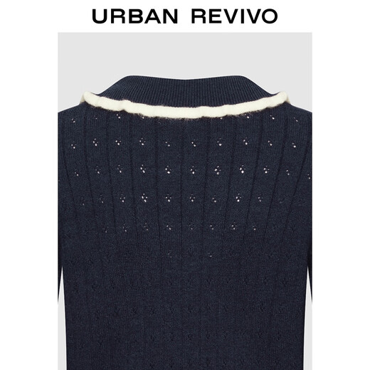 UR2025 Autumn New Women's Retro College Flower Pattern Knitted Cardigan UYL950235