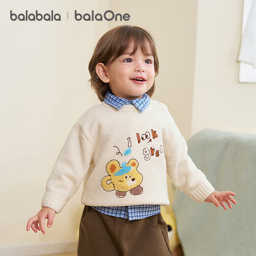 Balabala children's clothing baby sweater children's sweater boys and girls 2025 winter round neck sweater cute 209425103207