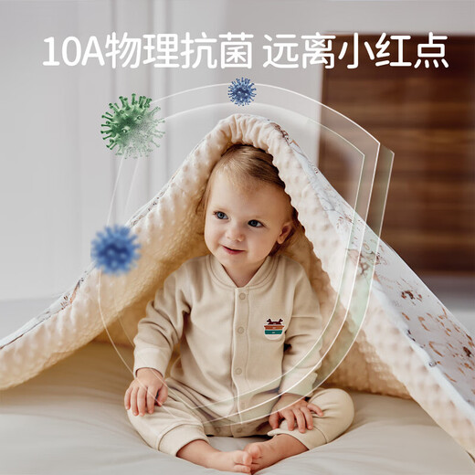 European Pregnant Baby Beanie Blanket Silk Baby Quilt Soothing Newborn Spring and Autumn Four Seasons Universal Kindergarten Blanket Ear Corridor Fox Orchestra-Double Layer Room Temperature 20-28 140cmx110cm