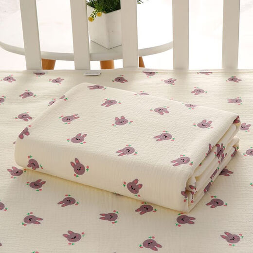 Baby diaper pad, washable leak-proof diaper pad, children's mattress, aunt pad, pure cotton type A menstrual period pad, Tulip Purple Rabbit, skin-friendly, breathable and suitable for all seasons, 70*100 cm (2 packs are more convenient for changing and washing)