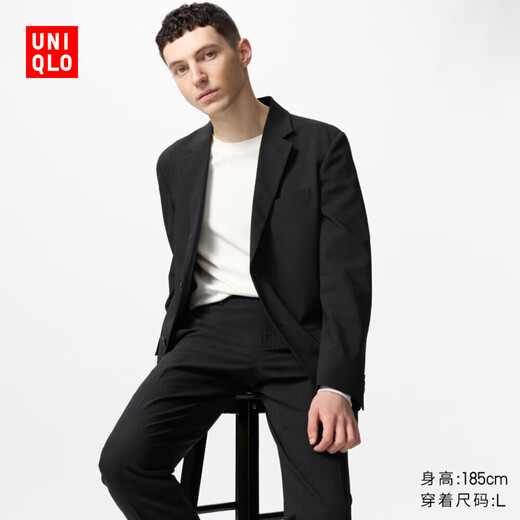 Uniqlo men's and women's quick-drying stretch lightweight jacket air-sense jacket suit machine washable jacket 475016 475016/09 black L