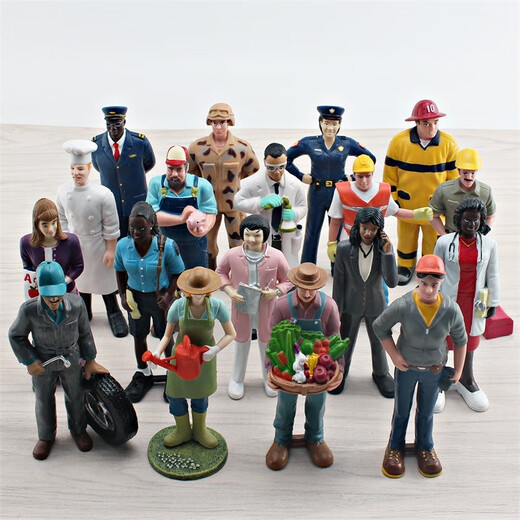 Doll model doctor, nurse teacher, chef security garden fruit farmers electrician ornaments landscaping simulation T15869 All industries 61g