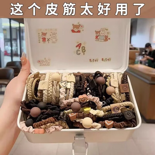 40-piece set, elegant and simple high ponytail hair tie, hair tie, hair tie, high-elastic rubber band, durable headband, one set can last for five years, 40-piece set, randomly sent