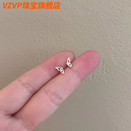 VZVP Old Phoenix New Ear Hole 999 Pure Silver Small Earrings Geometric Simple Ear Bone Nails Hypoallergenic Cold Wind C613+C614 Twelve Piece Set 24 Old Phoenix Fat Donglai
