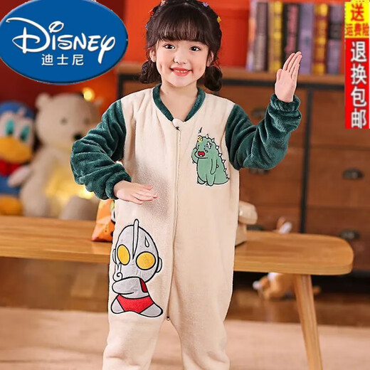 Disney (Disney) Kuromi children's one-piece pajamas for girls autumn and winter plus velvet flannel baby girl belly protection sleeping bag coral velvet one-piece velvet BLF3313# Kuromi 14 size 115-125CM 45Jin Jin is equal to 0.5 kg