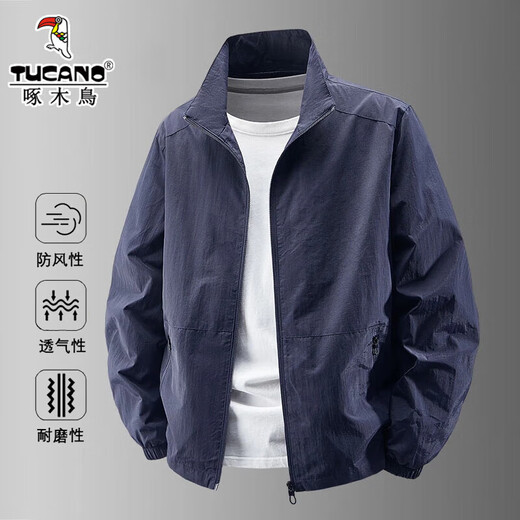 Woodpecker (TUCANO) Jacket Men's Spring and Autumn New Stand Collar Breathable Casual Loose Top Outdoor Sports Business Versatile Jacket Men Army Green Spring and Autumn XL