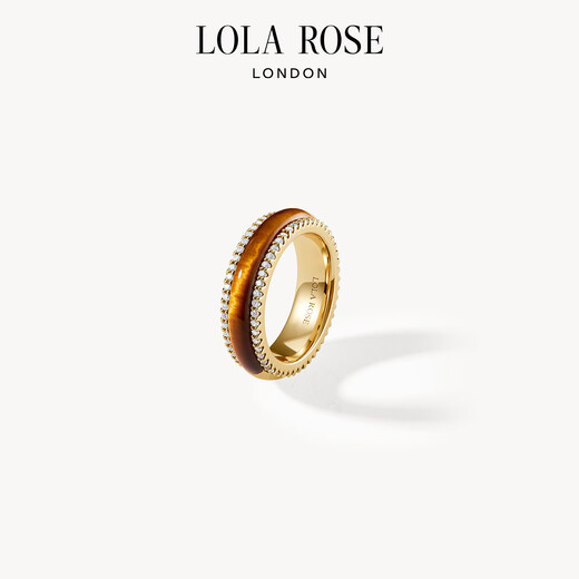 LOLA ROSE Heliocentric Series Autumn and Winter Women's Tiger Eye Stone Ring Birthday Gift for Girls Tiger Eye Stone Ring N Size-LR70628