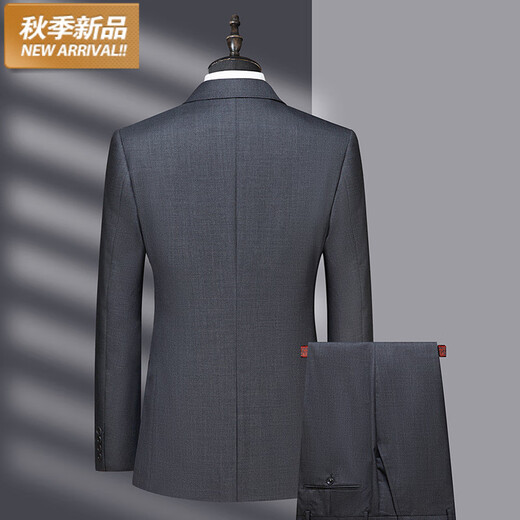 DANCING WOLVES70 Wool Men's Slim Suit Formal Business Wedding Dress Single Suit + Pants Two-piece Set M 170/46B