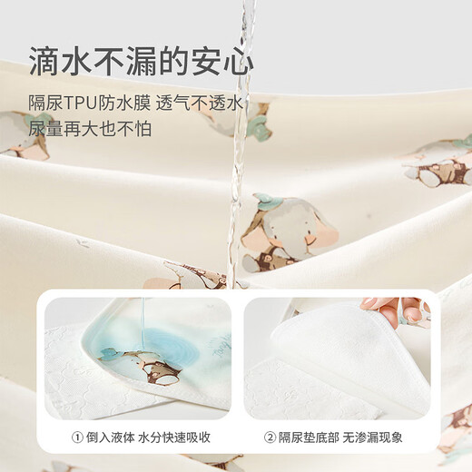 Tongtai newborn baby diaper pad pure cotton baby moisture-absorbent breathable diaper sheet leak-proof mattress green 80x100cm