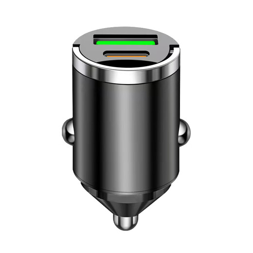 YOMO car charger car charger cigarette lighter PD30W all-metal super fast charging converter plug suitable for Apple 16 Huawei/Xiaomi one for two black