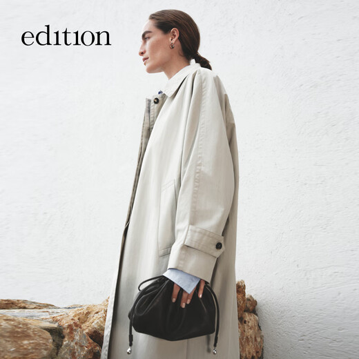 édition [même style de dong jie] manteau de trench pour femmes 2025 automne nouveau collier collier long coucher de vent de vent mine gris xs