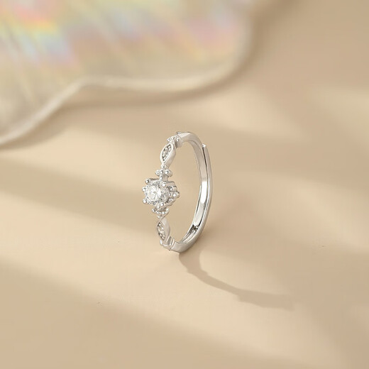 YaoYiZun 999 sterling silver ring women's index finger birthday gift for wife niche light luxury Valentine's Day gift for girlfriend 999 sterling silver ring