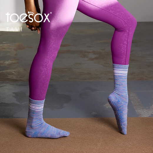 Toesoxtavi co-branded yoga socks non-slip sports pile socks Pilates women's training socks double 11 dark red S (size 34-38)