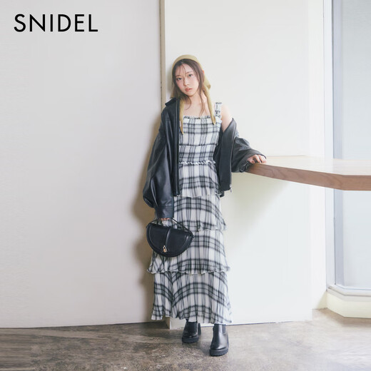 SNIDEL2025 autumn and winter new product versatile lapel retro loose imitation leather jacket SWFJ254153 black one size (F)