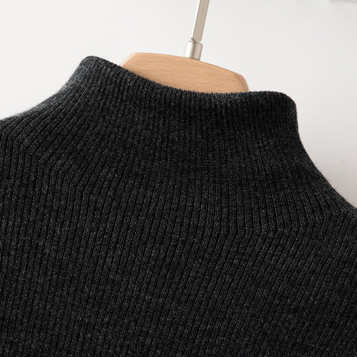 Late White New Product 100% Sheep Wool Turtleneck Sweater Women's 2025 Autumn and Winter Style Western Style Versatile Bottoming Sweater Dark Gray M