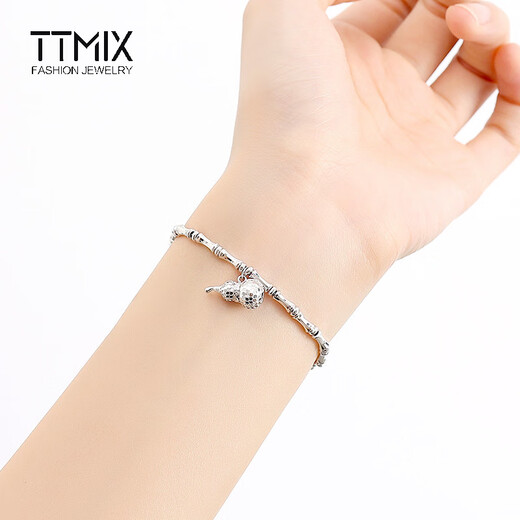 TTMIX crushed ice ice gourd bracelet pt950 platinum bracelet women's bamboo bracelet platinum bracelet birthday gift B style 10.9-11.1g 16+3cm