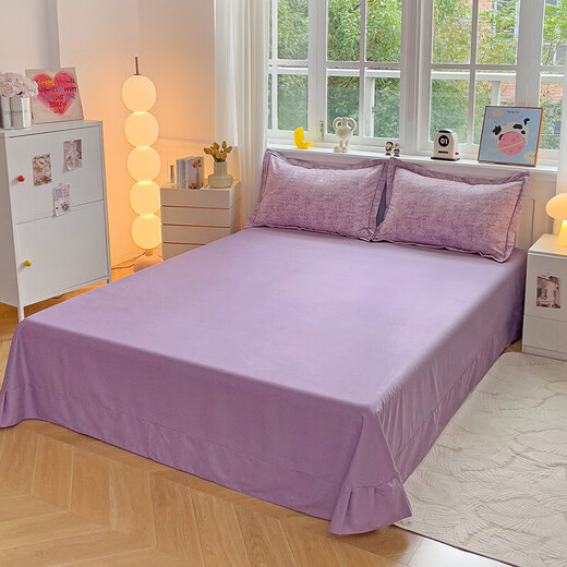 Class A pure cotton four-piece set thickened brushed cotton 100 quilt cover double bed quilt cover autumn and winter bed three-piece set Millai-Purple 100% cotton soft and comfortable bed sheet style 1.8 four-piece set-quilt cover 200x230