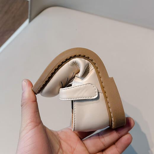 Tyrannis Yangma recommended 2025 new girls princess shoes spring and autumn retro baby leather shoes soft sole cute beige 21 _inner length 13.5cm