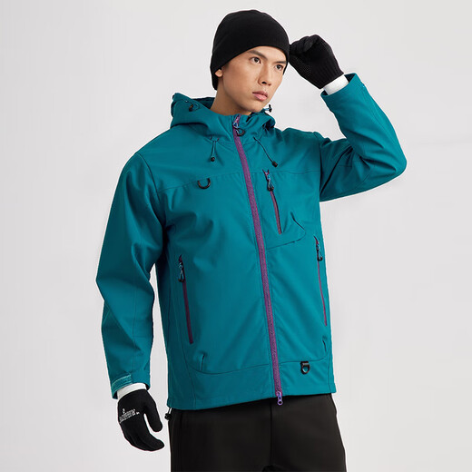 Buruite Sports Jacket (Buruite) Men's Automne and Winter New Outdoor Runnor Randing Randonnée Couple d'équipement Coup de vent Costume de formation à capuche Top Kaori Ray L Poids recommandé 120-140 Jin [Jin est égal à 0,5 kg]