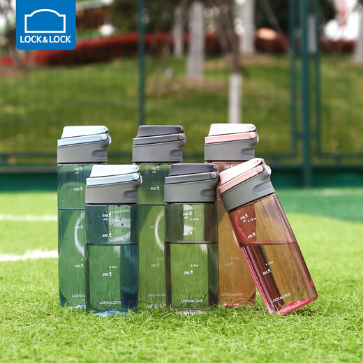 LOCK & LOCK sports water cup for men and women, portable tea cup, plastic cup with tea net, water cup, military training water cup, ABF762GRY- 550ml
