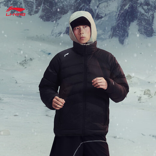 李宁火锅羽绒男子反光防泼水科技保暖85%鸭绒短羽绒服AYMV409