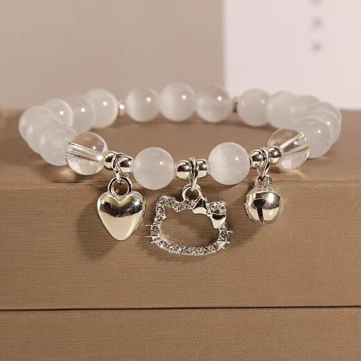 Kt cat love bell diy bracelet female handmade beaded bestie bracelet gift to girlfriend student M279 kt cat love bracelet
