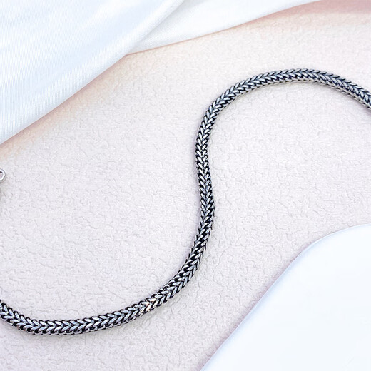 Zhaoliang square braid platinum bracelet for men and women PT950 platinum fashionable electric black craft couple gift 11.21 grams long 19cm wide about 3mm