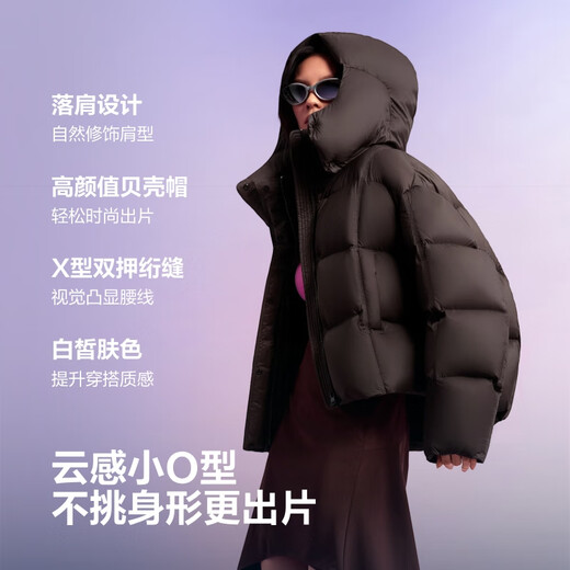 Bosideng 25 years winter puff down jacket for women 90 velvet thickened removable hood loose short lazy style jacket
