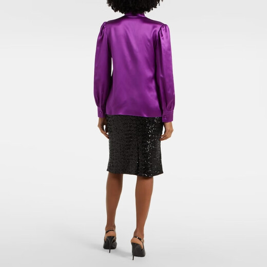 Dolce&Gabbana Women's Silk Shirt P01009535 Purple 3XS CN 145/76