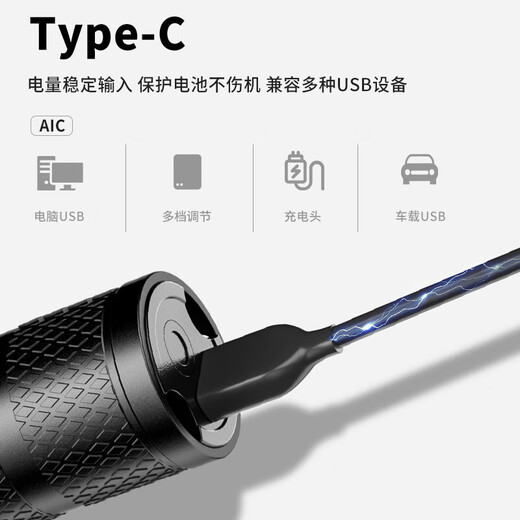 High-light zoom telescopic lighting night light long-range small double light source rechargeable emergency outdoor camping long-life lighting flagship model 400 mAh burst